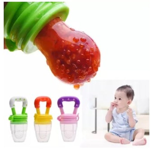 Baby Solid Baby Fruit Pacifier Fresh Fruit Feeder Infant Teething Toy Nibbler Teether Pacifier Safe Silicone Pacifier (random color) - GlowLaa.com