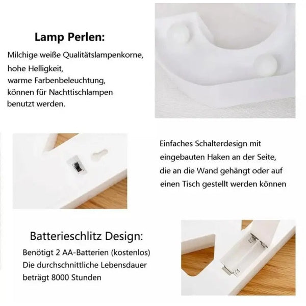 1pcs LED Alphabet Battery Operated All Led Letter A TO Z For Night Lights Wedding Birthday Party For Room and Decoration Using Without Electricity - A