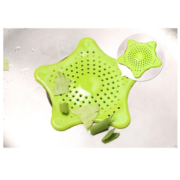Silicone Rubber Star Fish Five-pointed Creative Star Sink Water Stopper Filter Sea Star Drain Hair Catcher & Stopper Cover Sink Strainer Leakage Filter Kitchen and Bathroom (Random Color) - GlowLaa.com