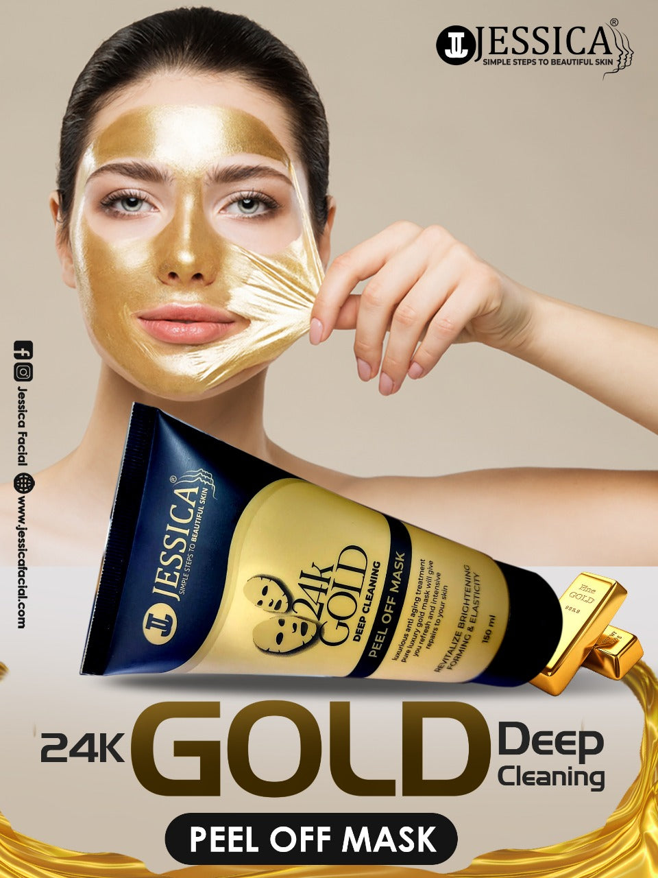 Jessica - 24K Gold Deep Cleaning Peel Off Mask - 150ml