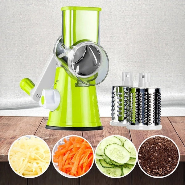 3 in 1 Vegetable Cutter Machine for Potato Onion Carrot - Drum Cutter (Random Color)
