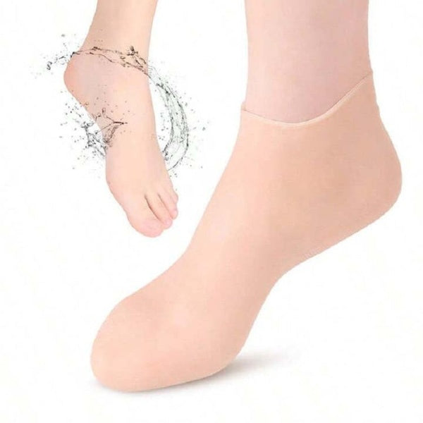 Silicone Jelly Socks Gel Moisturizing Socks Foot Care Protector Silicone Moisturizing Gel Heel Socks 1 Pair - Silicone Heel Pad Waterproof For Foot Care - Multi-Purpose Socks - GlowLaa.com