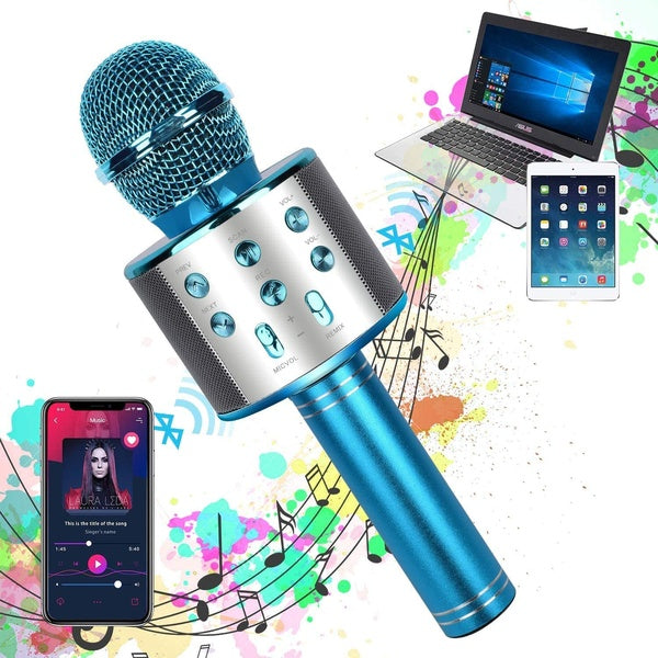 Bluetooth Handheld Karaoke Speaker Player Machine for Kids Adults Home KTV Party for Android/Iphone/Ipad/Pc (Random Color) - GlowLaa.com