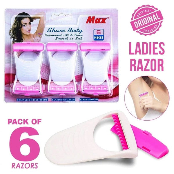 Safit Shave Body Razor Pack of 6 – White & Pink Disposable Razors for Women, Soft Blades Hair Remover for Smooth & Gentle Shaving - GlowLaa.com