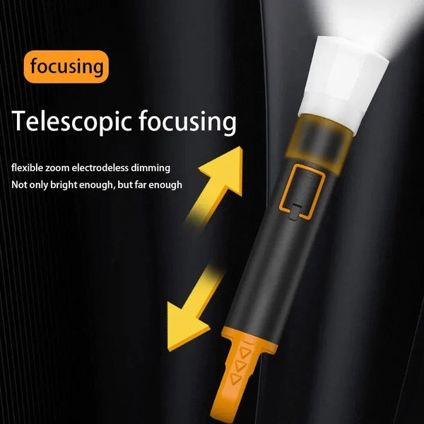 L-S18 Glare Rechargeable Type-C LED Flashlight With Power Bank – USB Input/Output, Digital Display, Emergency Torch & Phone Charger for Outdoor & Home Use - GlowLaa.com