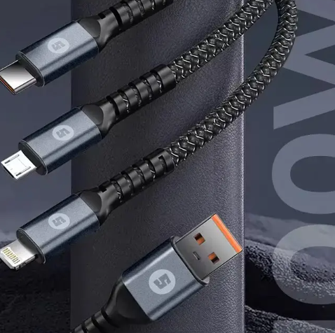3-in-1 Charge & Sync Cable | Fast Charging + Data Transfer + Multi-Device Compatibility