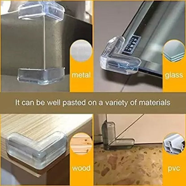 Pack Of 4 Transparent Silicon Table Corner Protector - GlowLaa.com