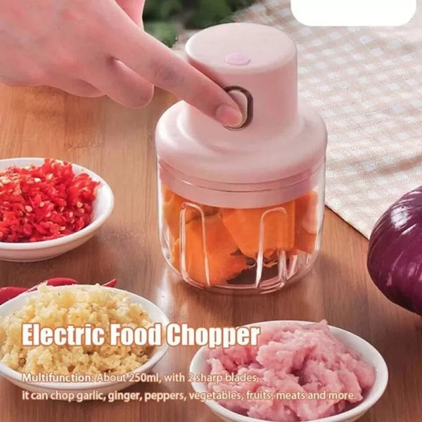 Single Bowl Electric Mini Grinder Food Chopper | Best Quality Food Chopper ( Random Color ) - 100 ml - GlowLaa.com