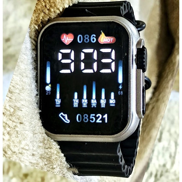 Black Stylish LED Digital Watch – Cell Operated Wrist Watch with Bright Display, Lightweight & Trendy Design for Men & Women – Non Waterproof (Without Box) - GlowLaa.com