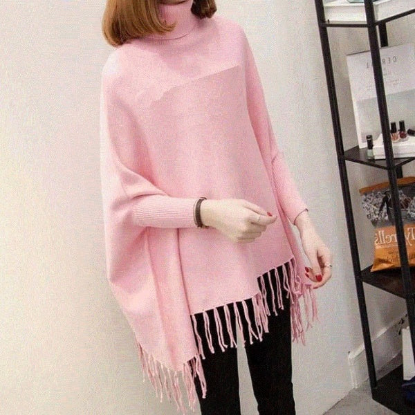 Stylish Pink Fleece Poncho - Free Size, Ready to Wear & Fits All | Best Quality Top For Girls - Best Quality Poncho For Winter - Pink Color - GlowLaa.com