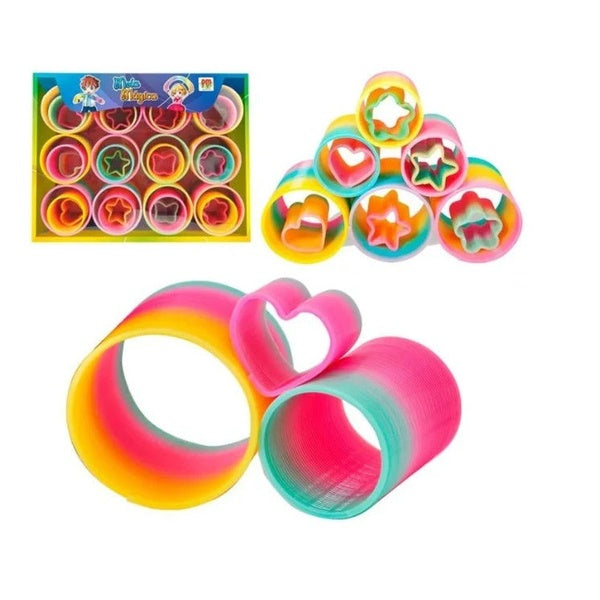 3 In 1 Rainbow Vibrant Circle Spring Set - Rainbow Ring Toy For Kids (36 Pcs) | Babies Toys