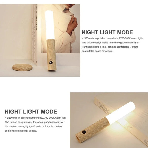 LED Induction Motion Sensor Wall Sconce Lamp Night Light USB Rechargeable 2700K-3000K Warm Light(random color)