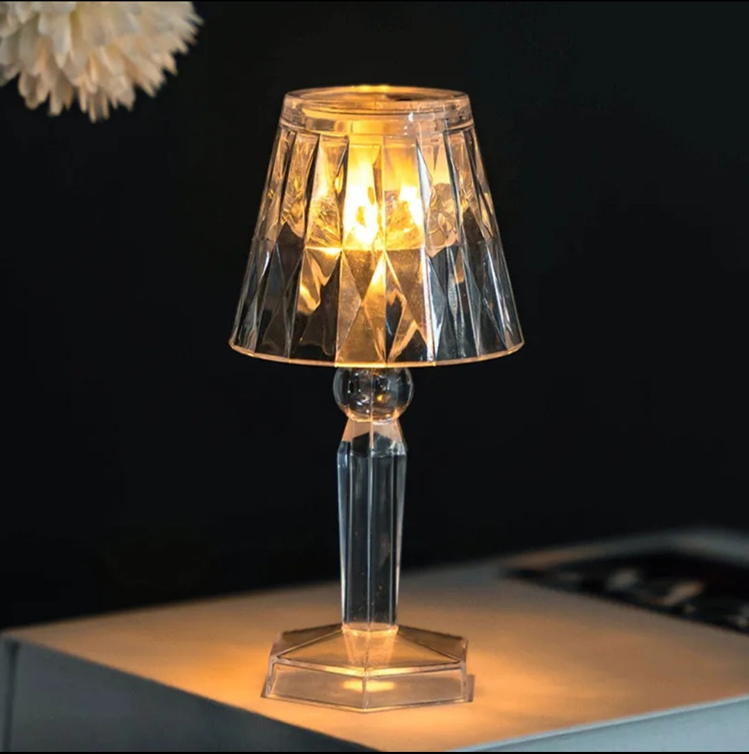 LED Night Light Crystal Diamond Table Lamp (cell operated)