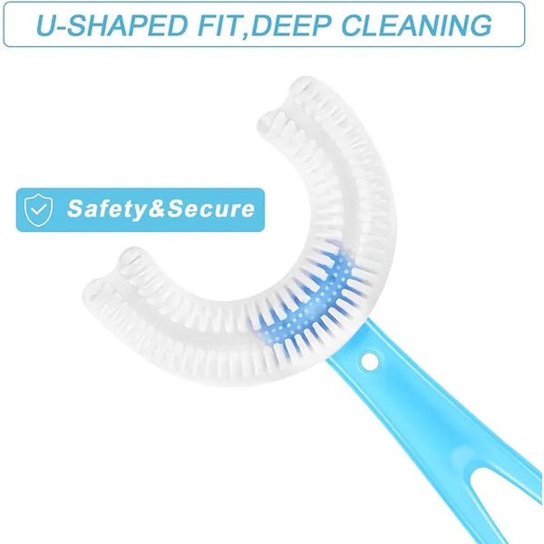 Big Size Baby Toothbrush Toddlers Teeth Cleaning Brush Kids U Shaped Toothbrush - GlowLaa.com