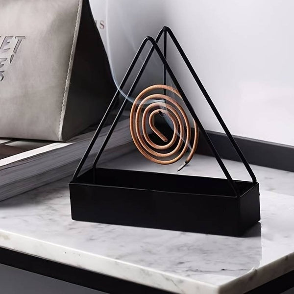 Simple Triangle-shaped Iron Mosquito Coil Holder Creative Hanging Or Standing Incense Burner - Pack of 2 - GlowLaa.com