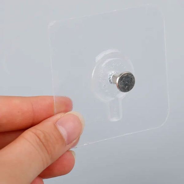 Pack Of 4 Adhesive Screw Sticker Hook Heavy Duty Stick on Door Nail Free Screw Non-Trace No Drilling Nail Self Waterproof Adhesive Hanging Nails Hooks Holders Multifunctional Use - GlowLaa.com