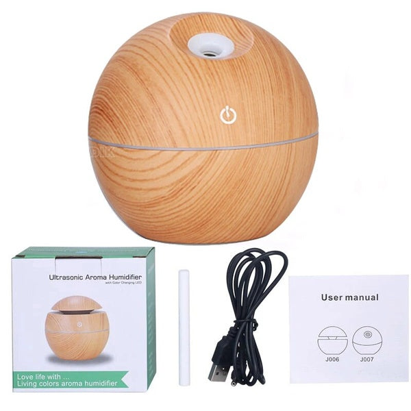 Essential Oil Diffuser Aroma Air wood Humidifier with Colorful Change mist maker for home (random color) - GlowLaa.com