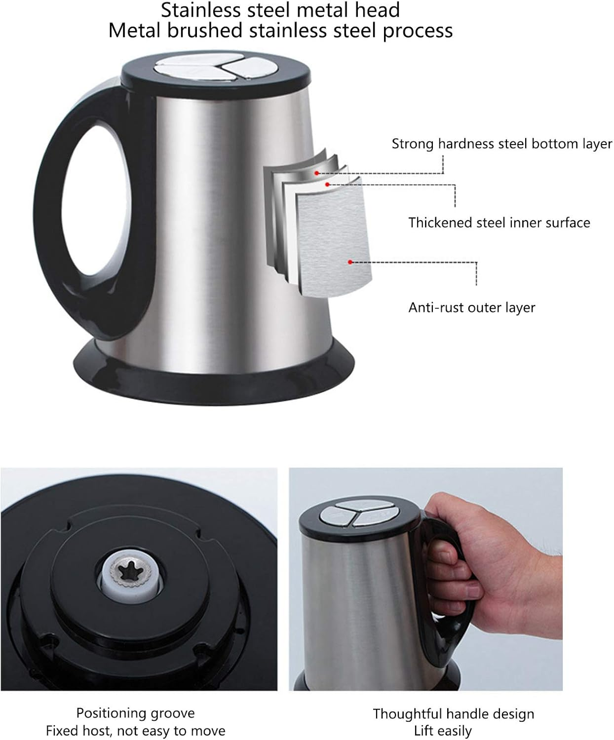 Falari 3L Electric Meat Grinder, Stainless Steel Electric Chopper for Household Use, Automatic Food Processor With 3 Speed for Meat, Vegetables, Fruit and Nuts, Detachable and Washable