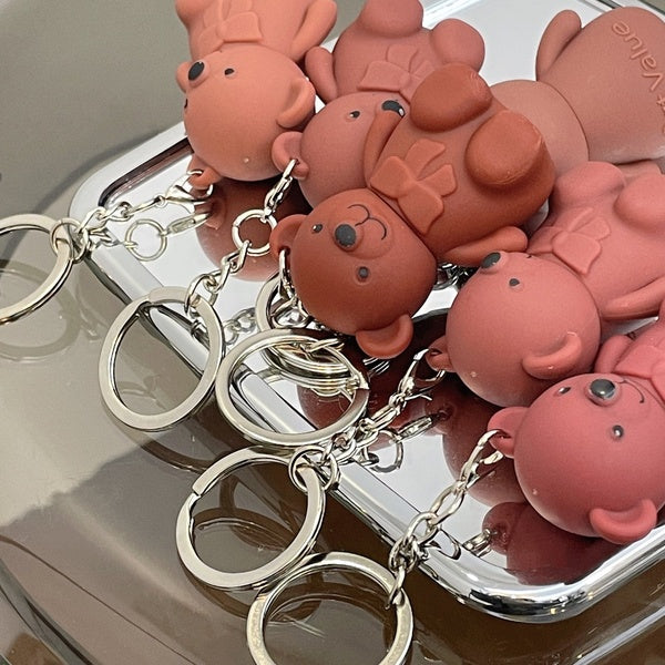 6-Piece Cute Bear Keychain Liquid Lipstick Set – Mist Matte Velvet Finish, Moisturizing Lip Stain, Waterproof & Long-Lasting Lip Gloss (6 Colors)