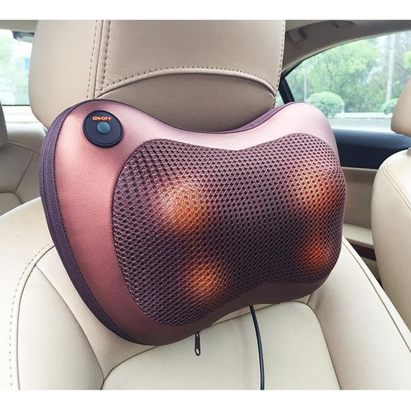 Car and Home Massage Pillow Electric Massager for Neck, Back, Shoulder, Waist, Muscle Pain Relief with Heat Function - GlowLaa.com