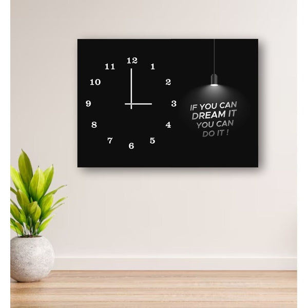 Inspirational Wooden Wall Clock – 12x16” Digital Print, Battery-Free, Hook Hanging Decor - GlowLaa.com
