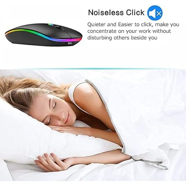 HP W10 Wireless RGB Bluetooth, Wireless, Rechargeable Slim Mouse - GlowLaa.com