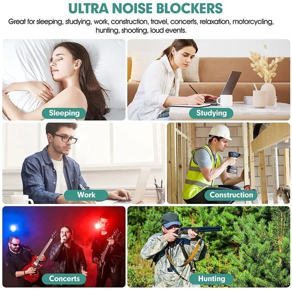 Foam Ear Plug for travel Anti Noise Reduction Removable Corded Soft Earplugs For Sleeping Hearing Ear Protection Earmuffs Noise Prevention For Airplane Travel (Pack Of 5) - GlowLaa.com