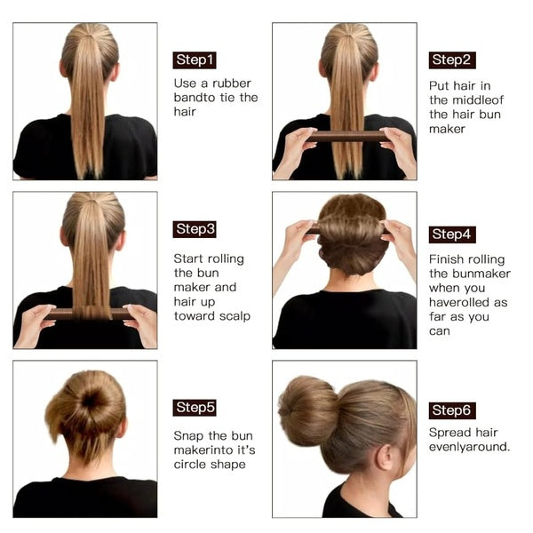 Hair Bun Maker French Twist Hair Fold Wrap Snap for Hair Easy Bun Hair Tool Ballet Bun for Kids and Women(random color) - GlowLaa.com