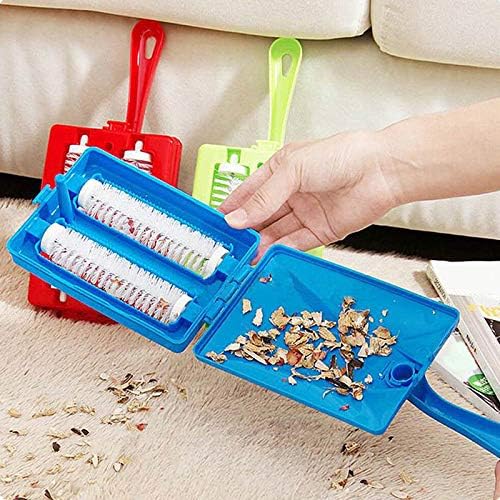 Handheld Carpet Table Crumb Sweeper Plastic Dual Brush Cleaner Collector Roller (random color)
