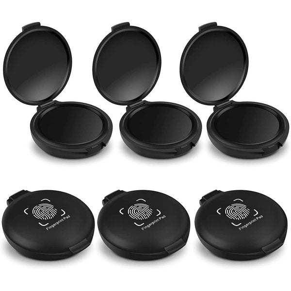Black Stamp Pad Waterproof Mini Fingerprint Ink Pad Portable Black Thumbprint Ink Pad Identification Security - GlowLaa.com