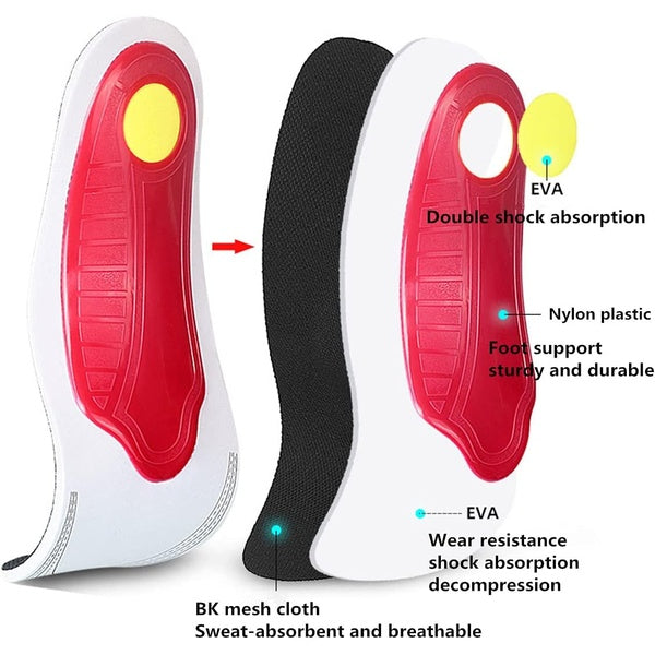 Flat Feet Arch Support Foot Pad Insole Shoe Inserts For Foot Pain Relief for Man & Woman - GlowLaa.com