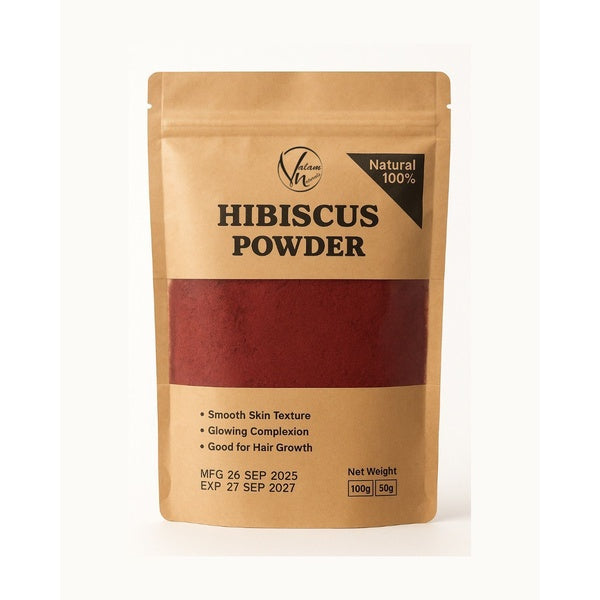 Hibiscus Flower Powder 100% Pure And Natural | Organic Herbal Powder For Skin Glow, Hair Growth, Detox And Anti-Aging Care (50g) - GlowLaa.com