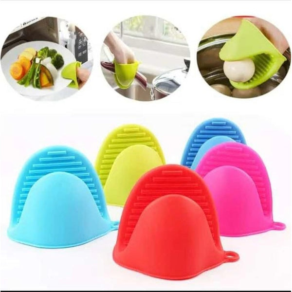 Silicone Heat Resistant Glove Clip – Non-Slip Insulation Pot & Bowl Holder, Cooking and Baking Oven Mitt (1 Pc, Random Color) - GlowLaa.com