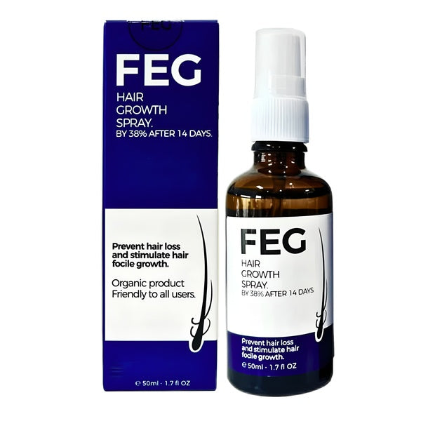 FEG PLUS Hair & Beard Regrowth Spray 50ml – Anti Hair Loss Formula With Minoxidil, Redensyl & Natural Extracts - GlowLaa.com