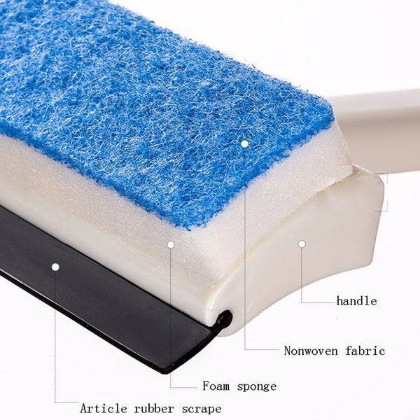 Pack of 2 - Sponge with Wiper for Window Glass, Wall and Tiles Cleaning | Multi-function Cleaner Brush - GlowLaa.com