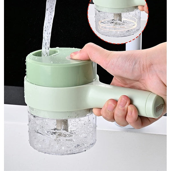 5 in 1 Handheld Hammer Electric Vegetable Cutter Set Mini Wireless Food Choppers Garlic Vegetable Chopper Slicer machine ( Random Color )