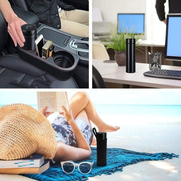 Temperature Display Indicator Insulated Stainless Steel Hot & Cold Flask Bottle (Random Color) (500 ML )