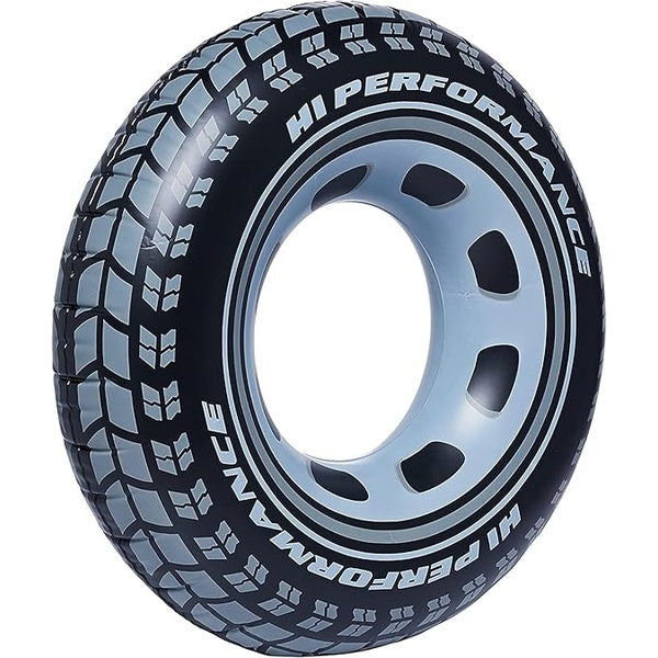 Intex Giant Tire Tube 36 Inch Swim Ring For Summer | Swimming Pool Tube for Kid's | Big Size Cool Black Wheel Tire Men Swimming Ring - GlowLaa.com