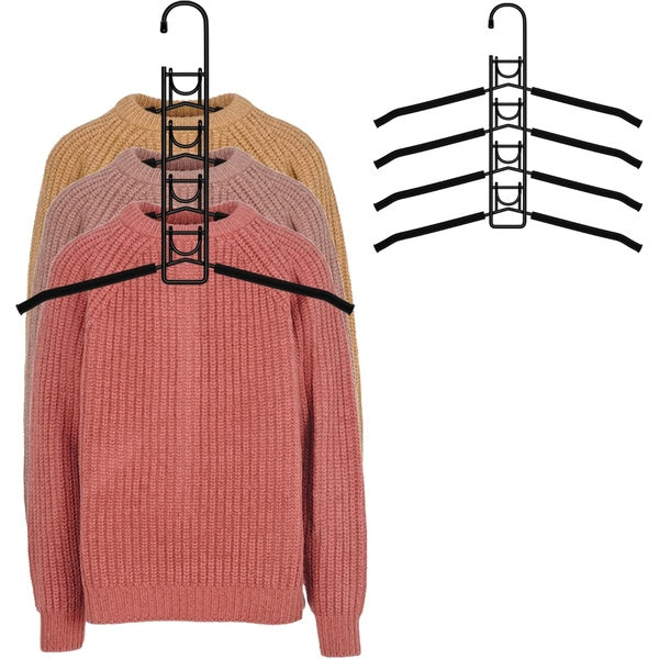 5 in 1 Hangers Space Saving, Heavy Duty Non-Slip Hangers with Padded Foam, Closet Organizer Multipurpose Hanger Organizer