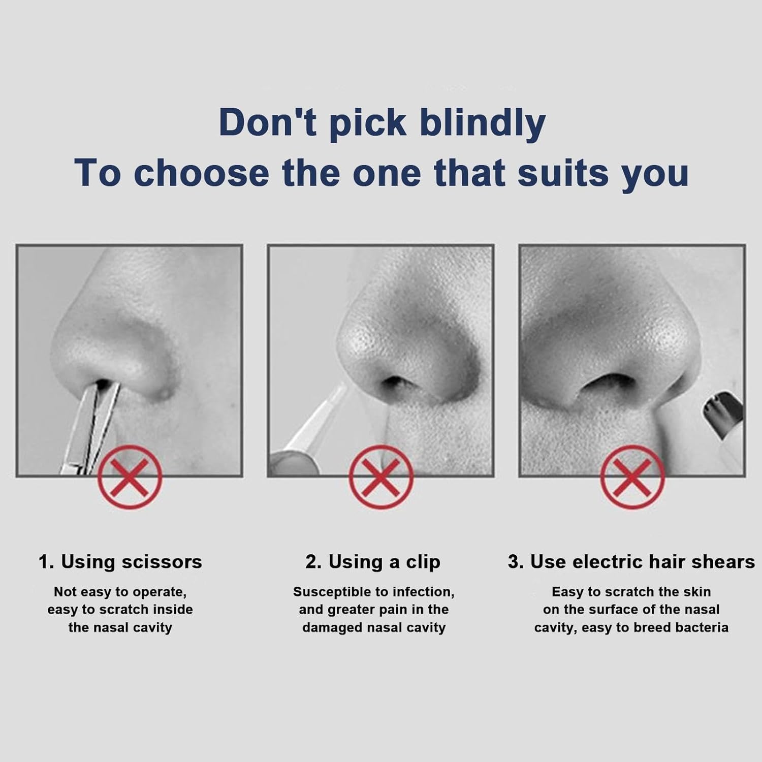 02 Pcs Nose Hair Cutter, 360 Degree Rotating Nose Tweezers - Multi-Functional Nose Hair Trimmer Tool for Travel, Picnic, Dating Portable Ear Pick