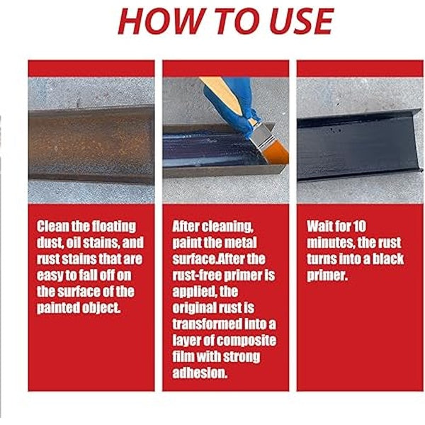 Rust paint Metallic Paint Anti Rust Protection Coating for removing rust from metal (with brush )Steel Box - 300gm - Grey - GlowLaa.com