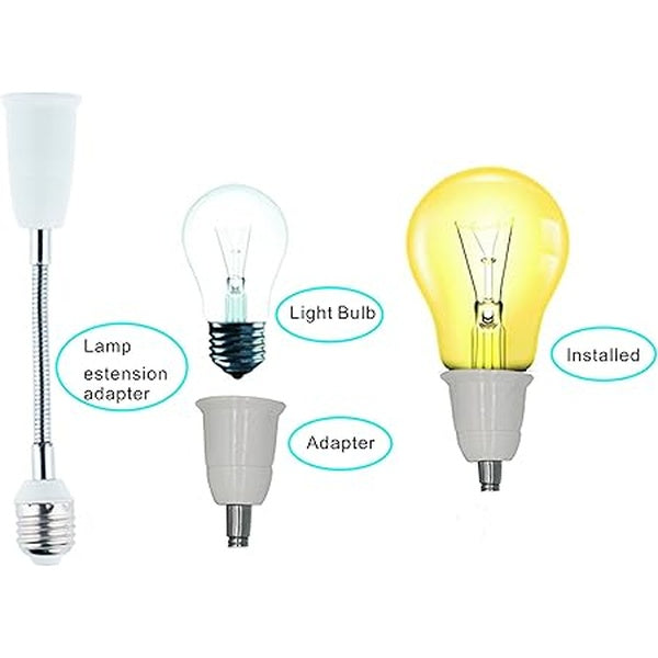 Flexible Light Bulb Holder Adjustable Bulb Socket Extension - GlowLaa.com