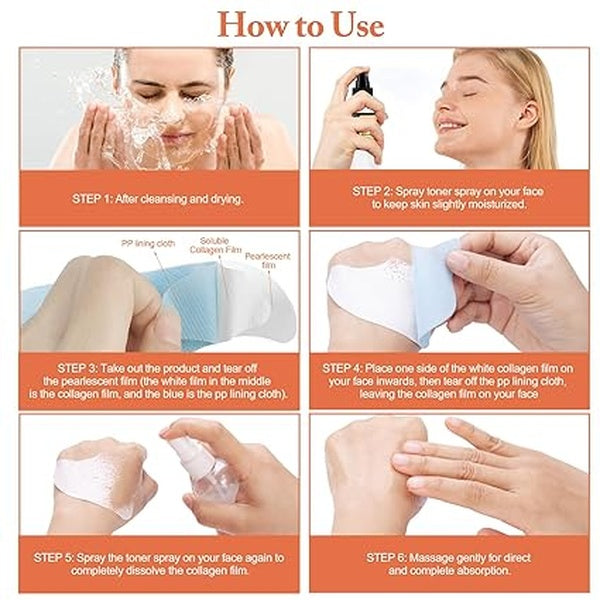 Collagen dissolving Mask for Korean glass skin | Collagen filler collagen instant facial mask ( Without Box ) - GlowLaa.com