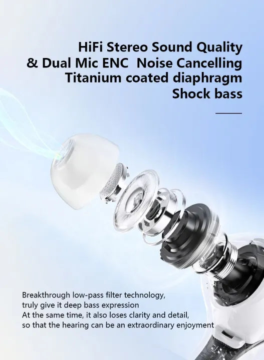 Air 39 Earbuds - Air 39 Transparent Earbuds - Air 39 Original Earbuds - High Quality Sound - Bluetooth 5.3 - Accurate right Left - Super Bass - Super Sound - HD Calling - ENC technology (Random Color)