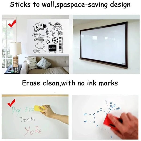 Artisan - Dry Erase Whiteboard Sticker Vinyl Sticker, Self-adhesive & reusable White Board Peel Stick for School,Office,Home,Kids Drawing with 2 erasable markers(good quality ) - Small - GlowLaa.com