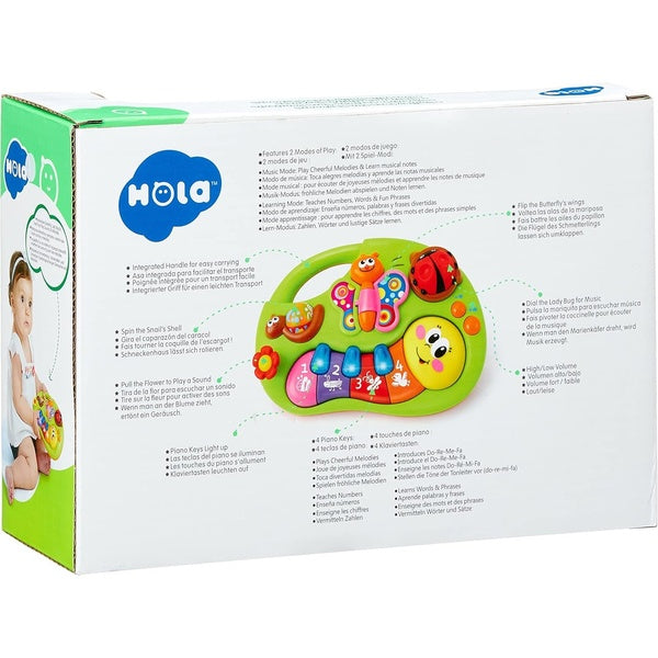 Smiley Piano For Baby - Baby Musical Keyboard Development Toys Newborn Interactive Early Education Piano Toy with Light Up and Music for 6 to 12 Months Infant & Toddler Boys and Girls - Random Color