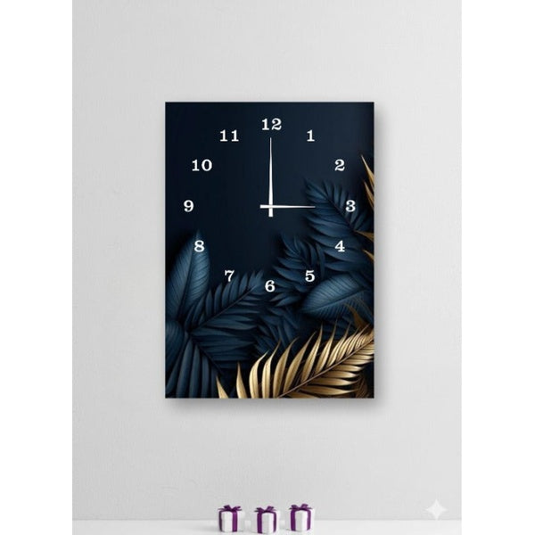 Elegant 12x16 Inch Wooden Wall Clock – Digital Printed Design, Hook Hanging (Without Battery) - GlowLaa.com