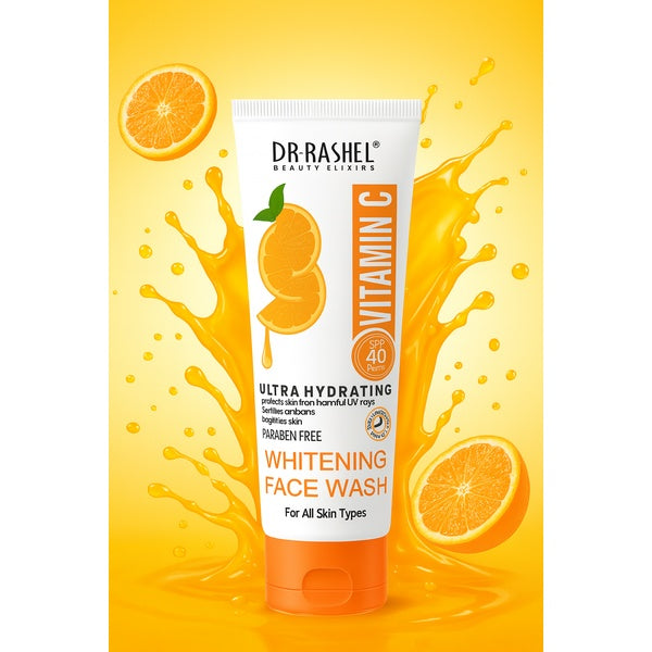 Dr Rashel Vitamin C Ultra Hydrating Whitening Face Wash – Brightening & Moisturizing Cleanser, 100ml (1 Pc) - GlowLaa.com