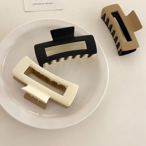 (Pack of 2) non breakable 2 sided plastic hair catcher - black