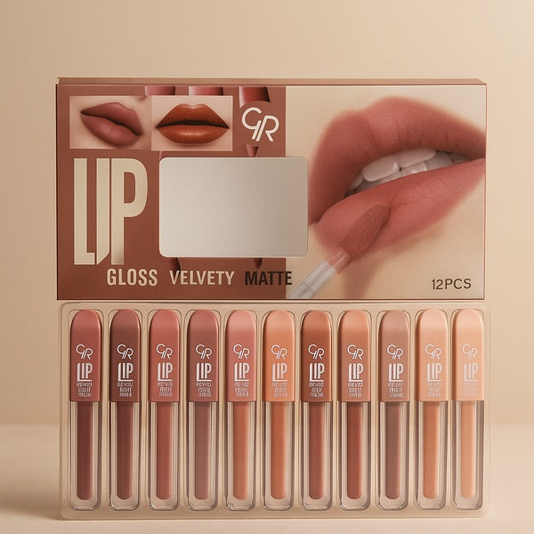Velvet Matte Lip Gloss | High Pigment Lipgloss Set | Best Quality Lipgloss Set (Multi Shades) - Pack of 6 - GlowLaa.com
